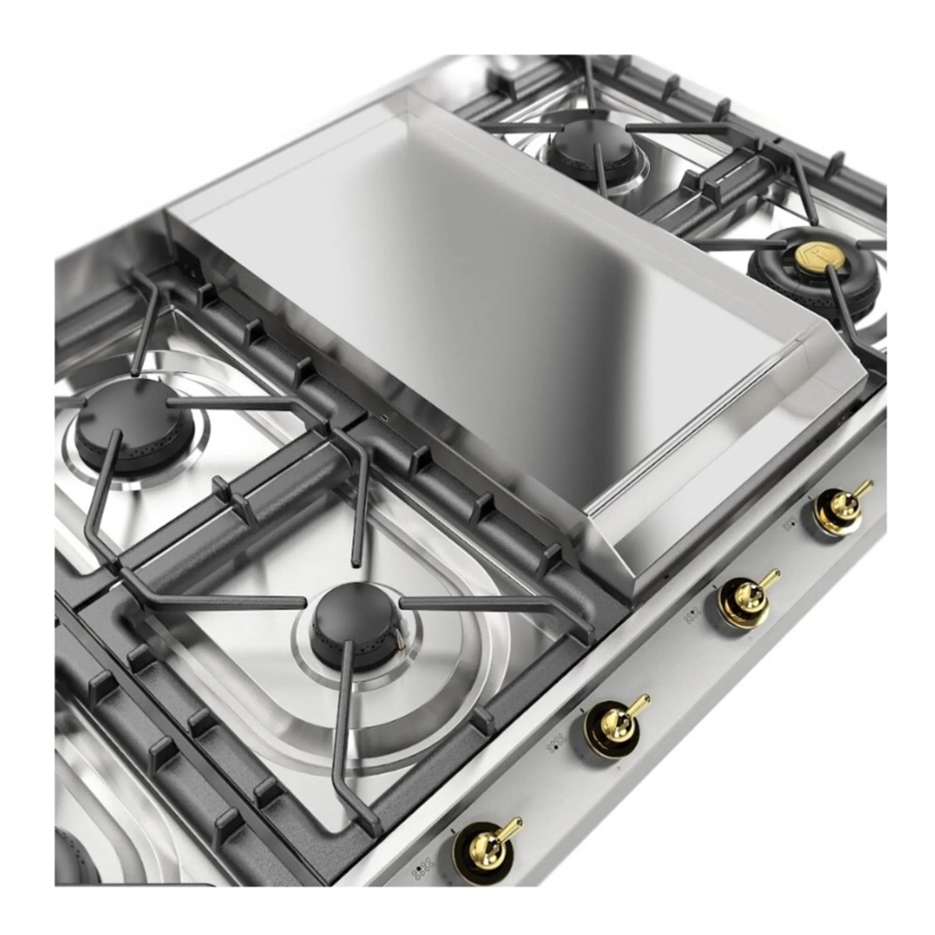 ILVE Nostalgie II 48-Inch Built-In Natural Gas Cooktop with 8 Burners, Griddle in Stainless Steel (UHCP1265FNSSG) - Image 5