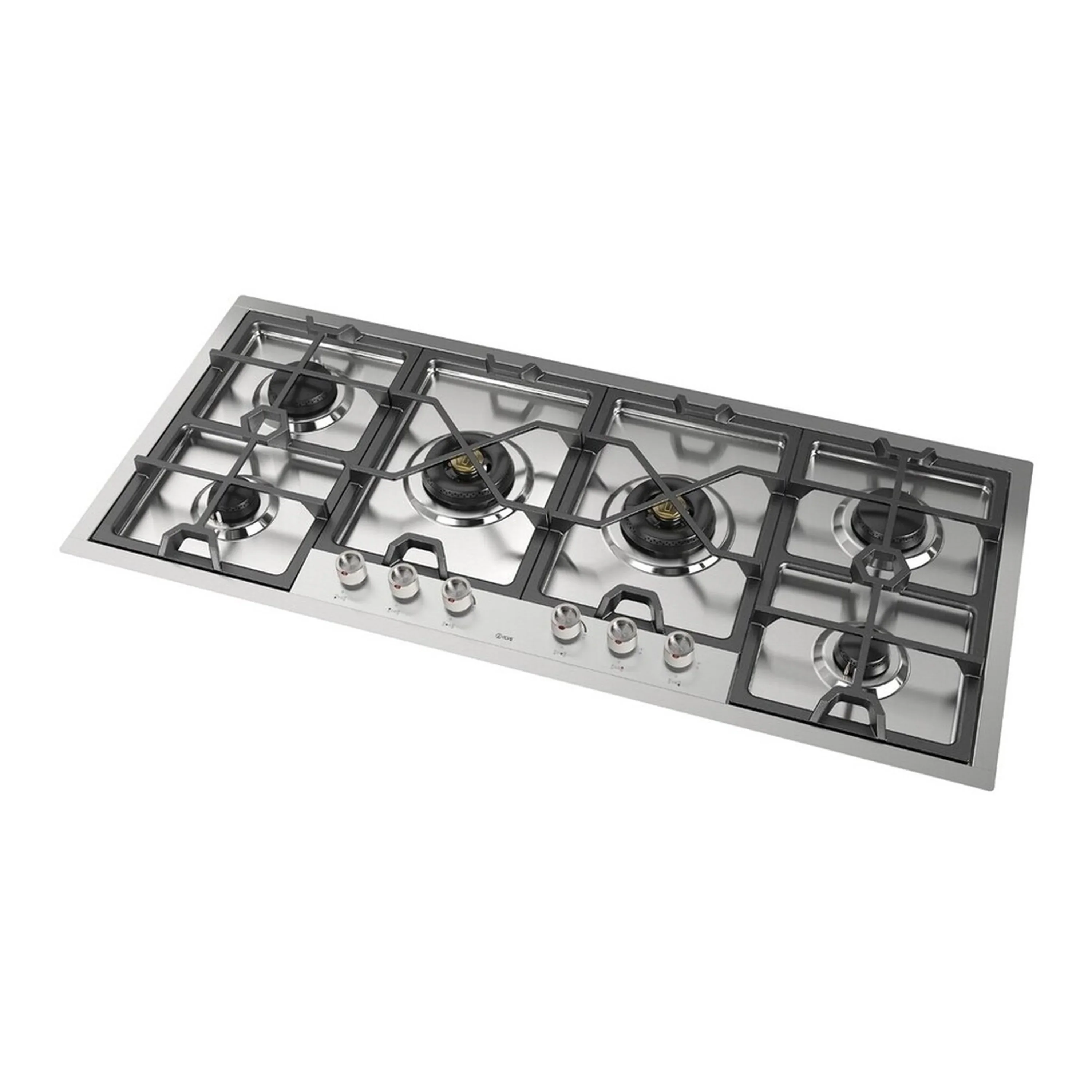 ILVE Panoramagic 48-Inch Built-In Gas Cooktop with Total Black Brass Burners in Stainless Steel (UHCPMT125SS) - Image 3