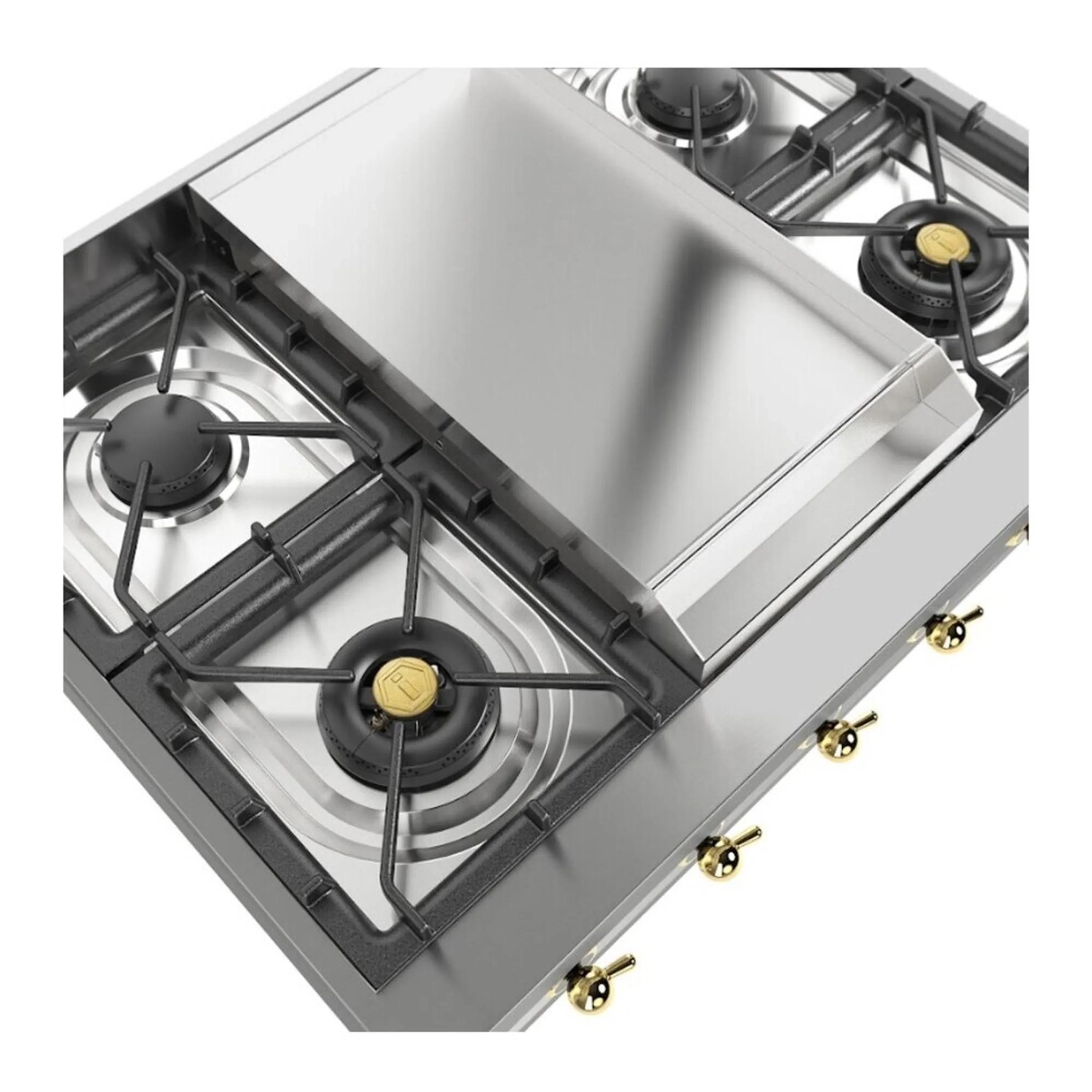 ILVE Nostalgie II 36-Inch Built-In Propane Gas Rangetop with Griddle in Stainless Steel (UHCP36FNSSG) - Image 5