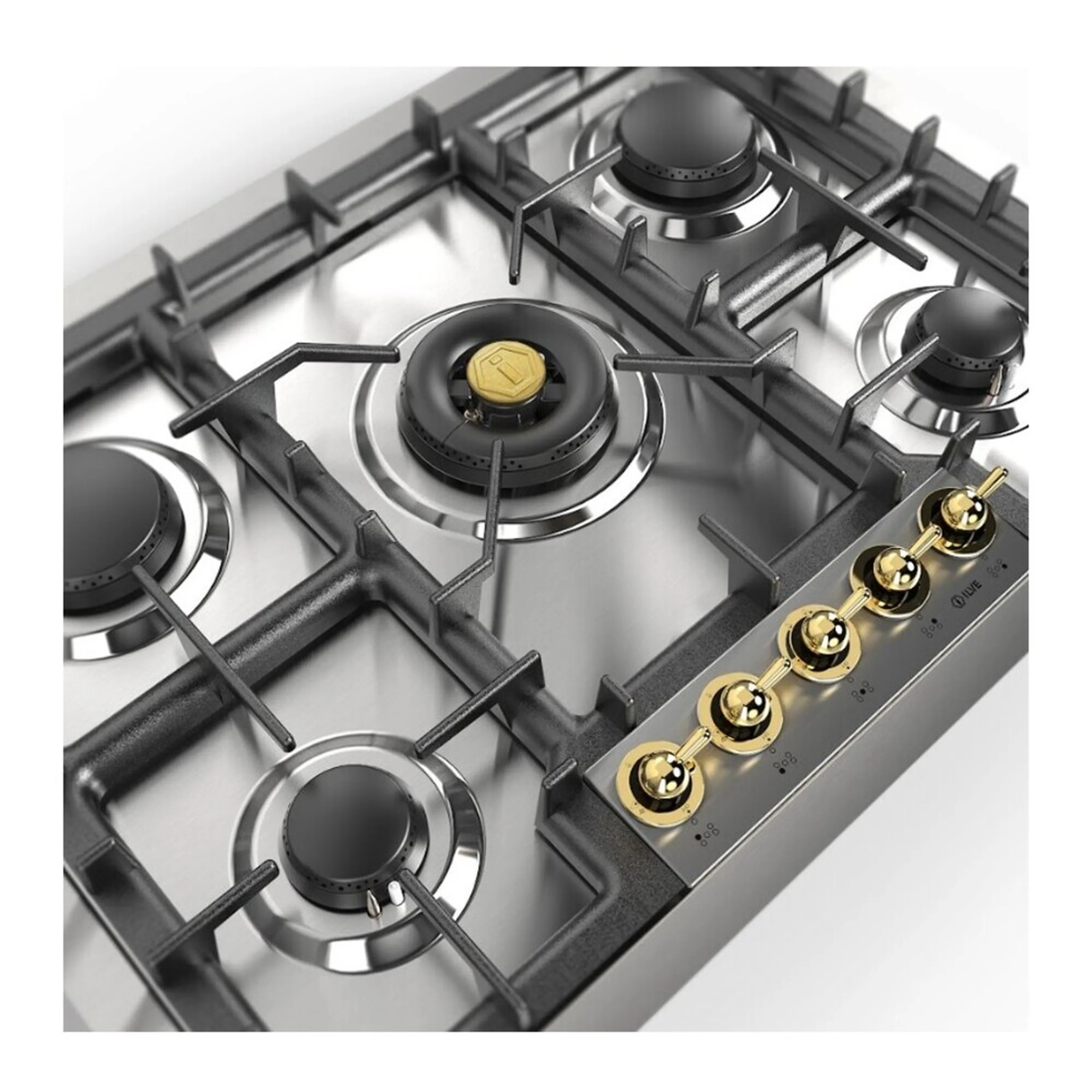 ILVE Nostalgie II 30-Inch Built-In Propane Gas Cooktop with 5 Burners in Stainless Steel  (UHCPT75NSSGLP) - Image 8