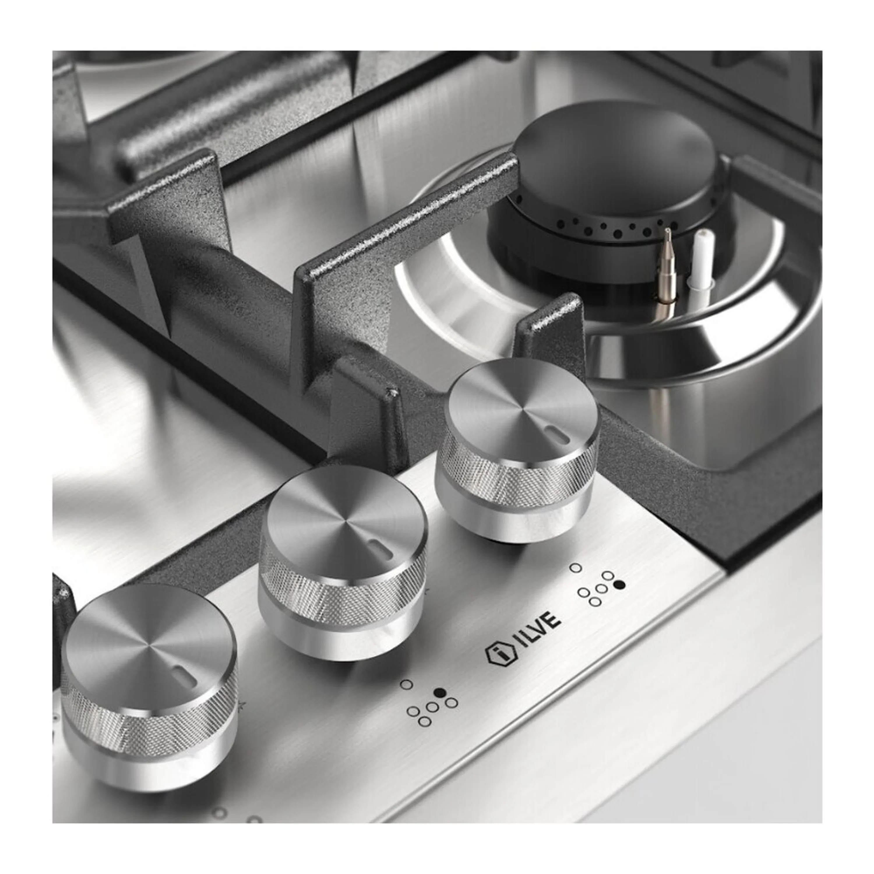 ILVE Professional Plus II 36-Inch Built-In Propane Gas Cooktop with Total Black Brass Burners in Stainless Steel (UHCPT95FSSLP) - Image 6