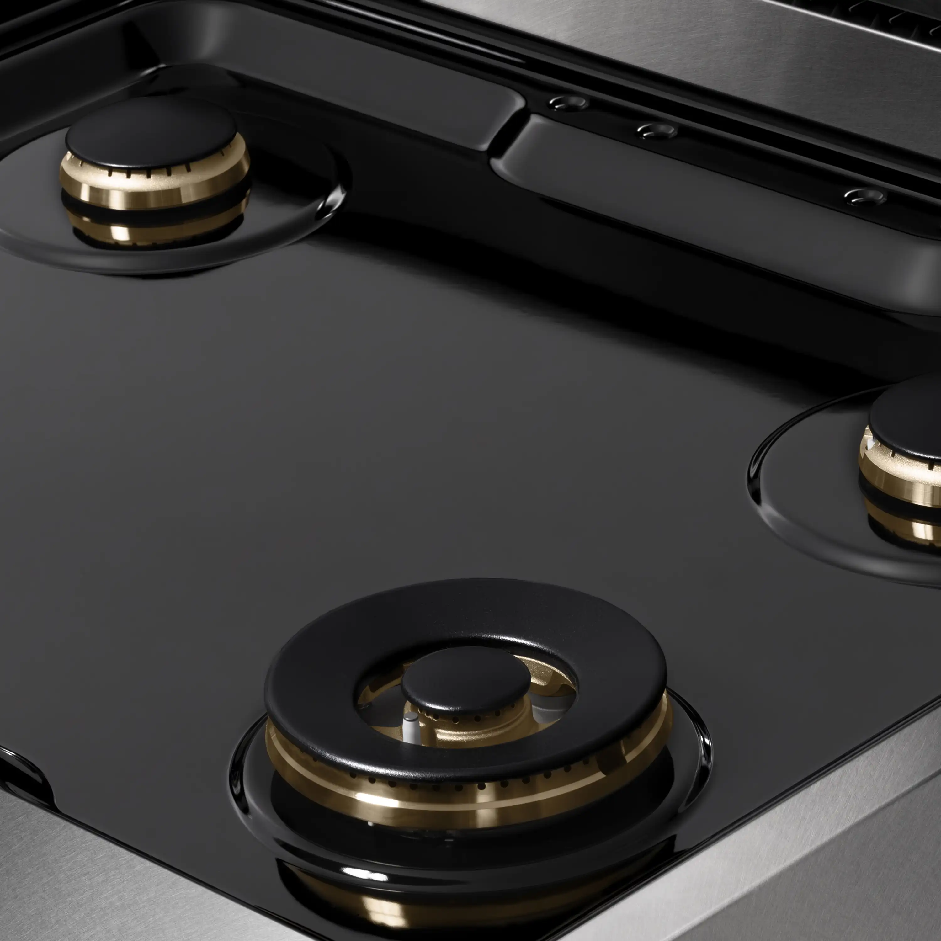 ZLINE Autograph Edition 30-Inch Paramount Gas Rangetop with 4 Burners and Porcelain Cooktop in Satin Stainless Steel with Champagne Bronze Accents (SRTSZ-30-CB) - Image 5