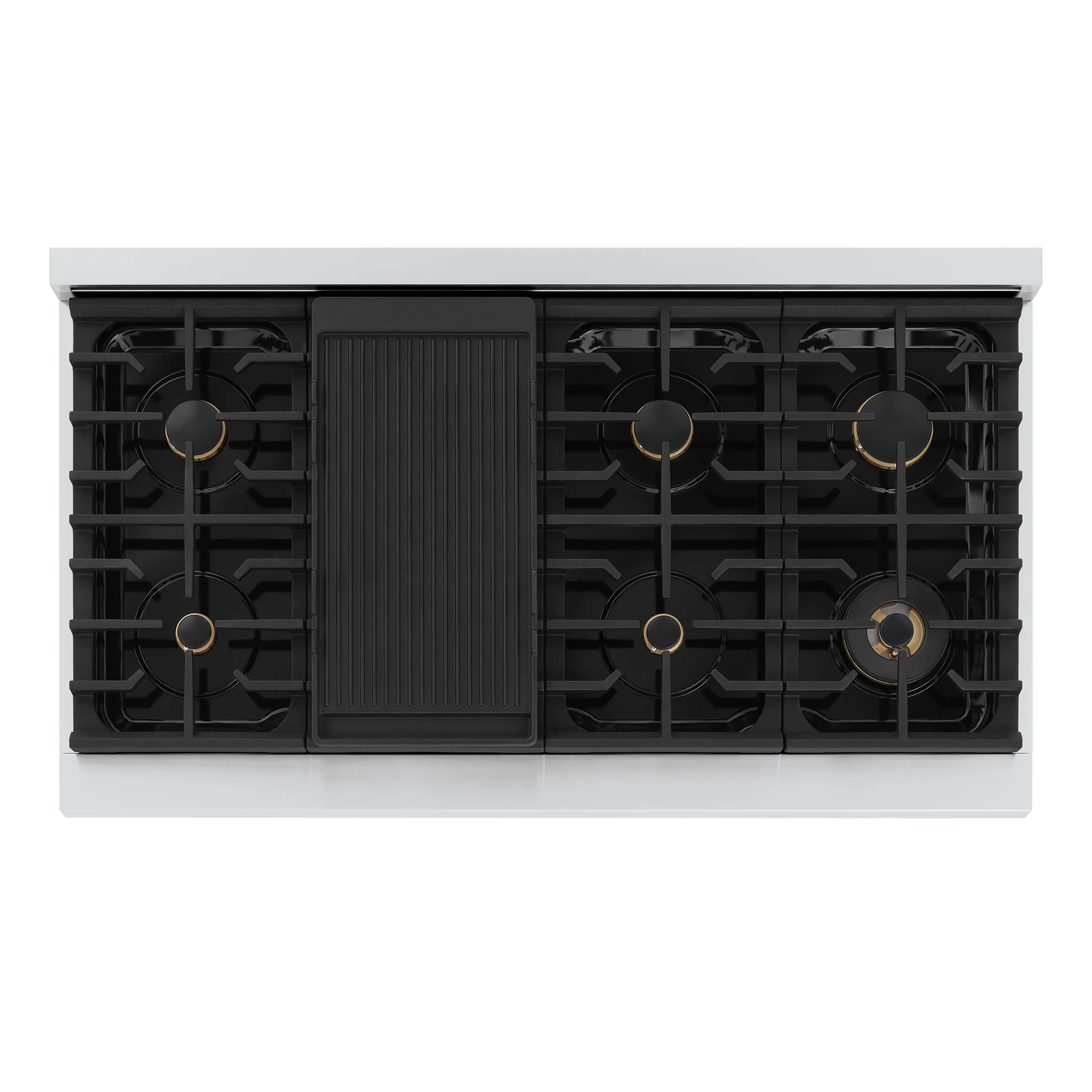 ZLINE Autograph Edition 48-Inch Paramount Gas Rangetop with 8 Burners and Porcelain Cooktop in Stainless Steel with Champagne Bronze Accents (SRTZ-48-CB) - Image 3