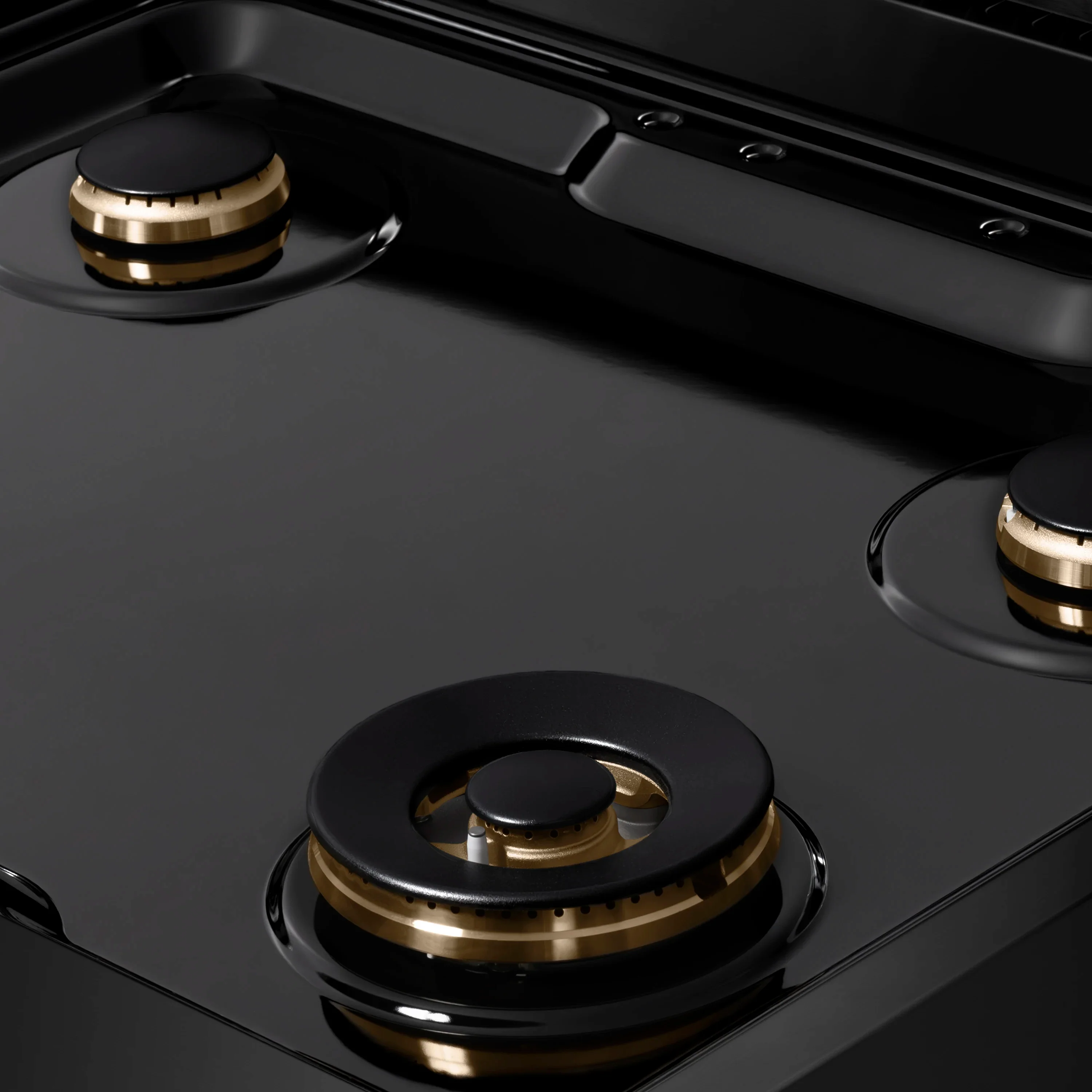 ZLINE Paramount 30-Inch Gas Rangetop with 4 Brass Burners and Porcelain Cooktop in Black Stainless Steel (SRTB-BR-30) - Image 5