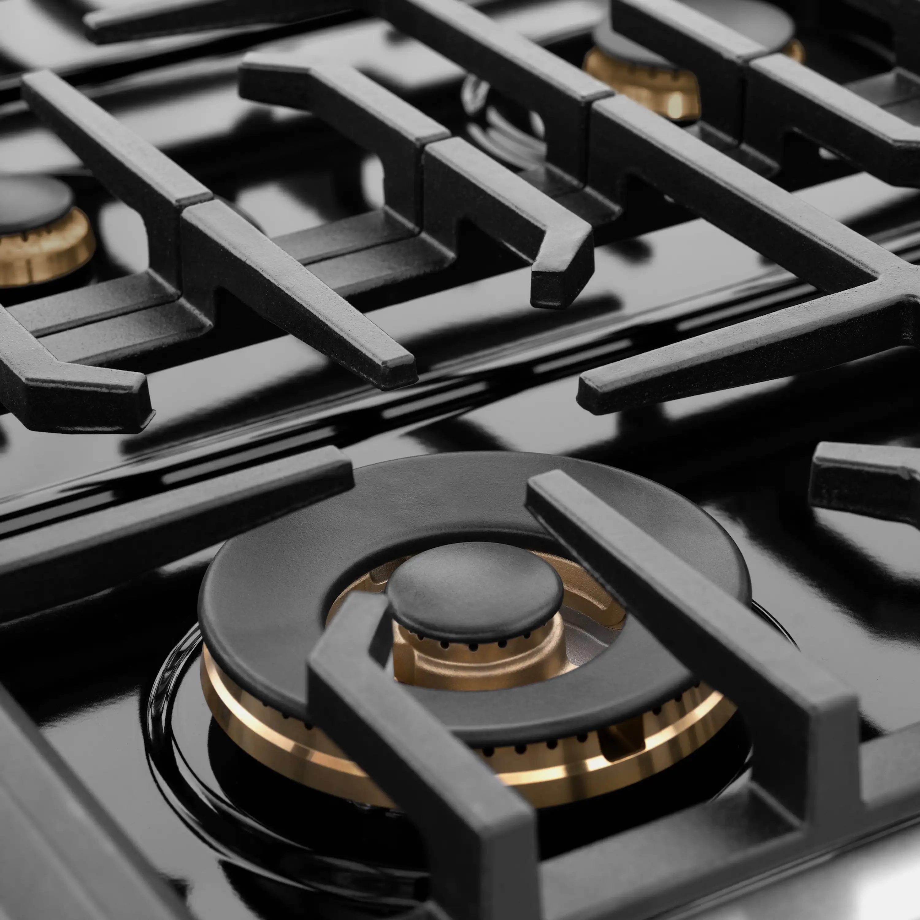 ZLINE Paramount 36-Inch Gas Rangetop with 6 Brass Burners and Porcelain Cooktop in Stainless Steel (SRT-BR-36) - Image 4