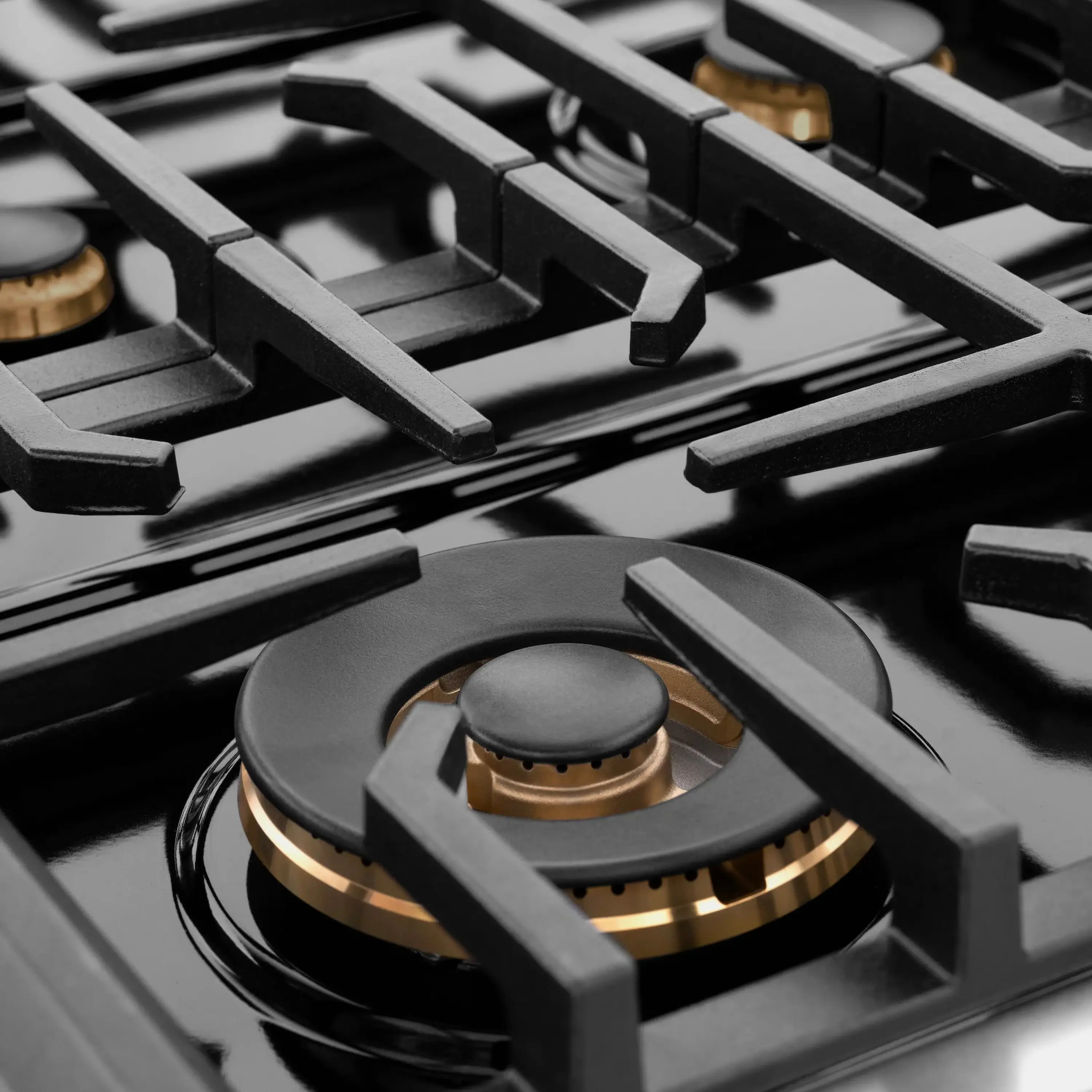ZLINE Paramount 48-Inch Gas Rangetop with 8 Brass Burners and Porcelain Cooktop in Satin Stainless Steel (SRTS-BR-48) - Image 4