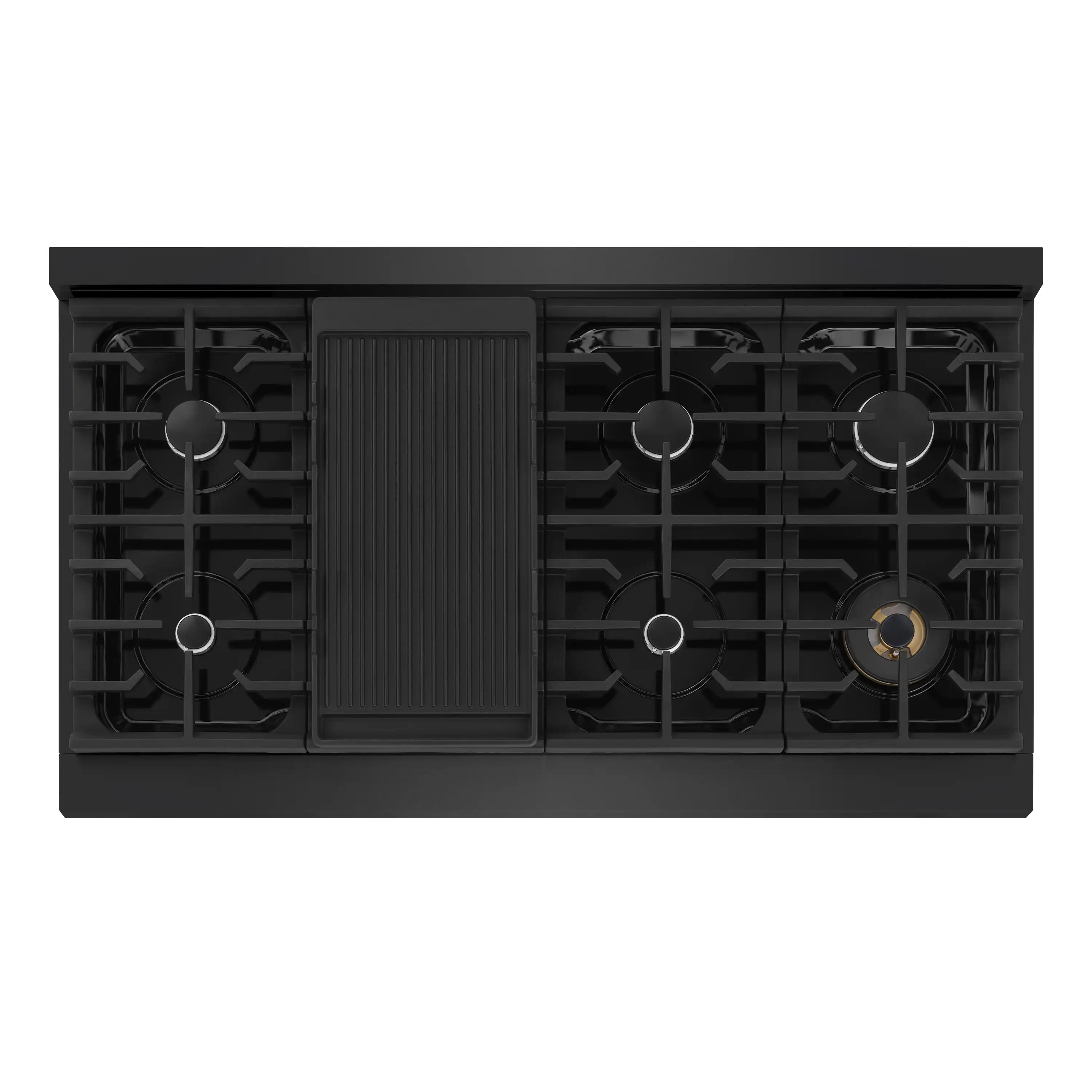 ZLINE Paramount 48-Inch Gas Rangetop with 8 Burners and Porcelain Cooktop in Black Stainless Steel (SRTB-48) - Image 3