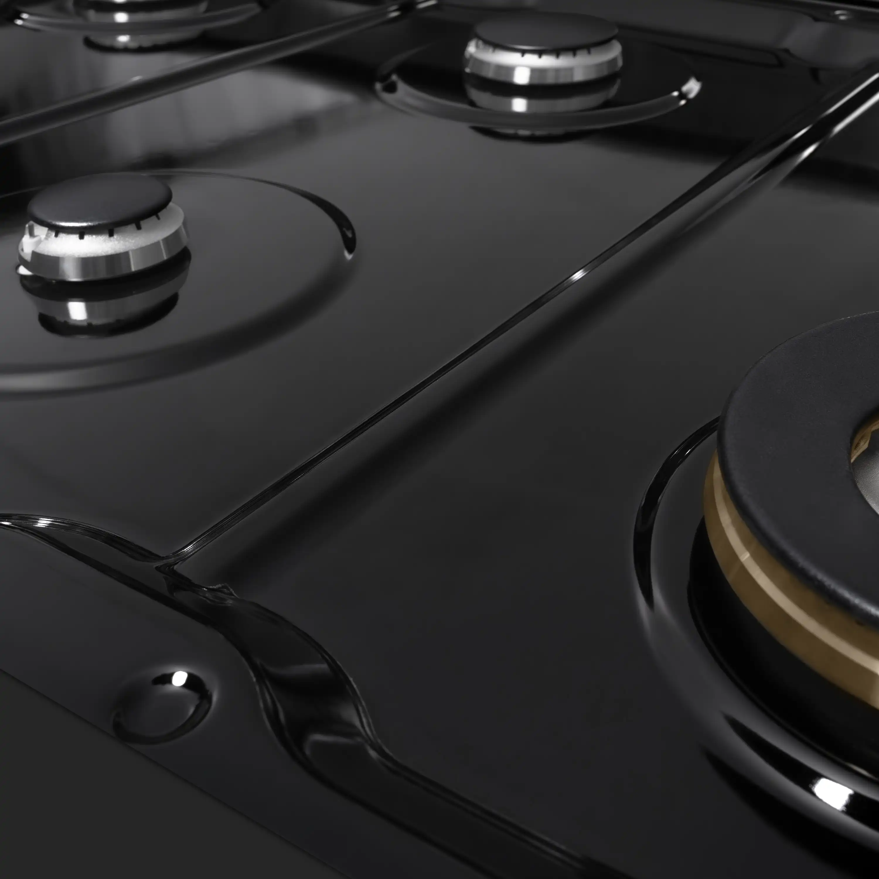 ZLINE Paramount 48-Inch Gas Rangetop with 8 Burners and Porcelain Cooktop in Black Stainless Steel (SRTB-48) - Image 6